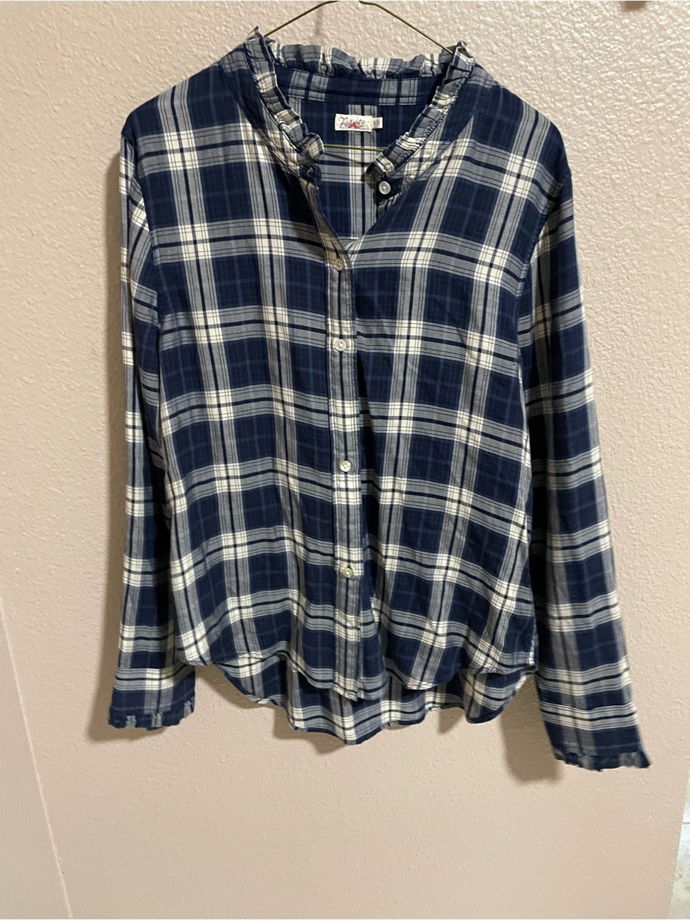 Faherty Blue Plaid flannel Button-Up women’s Shirt